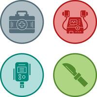 Defribillator and First Aid Kit Icon vector