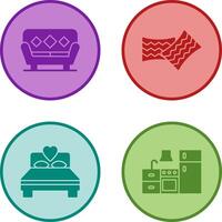 Sofa and Cushions Icon vector