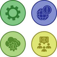 cogwheel and world Icon vector