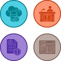 cloud data and information desk Icon vector
