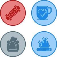 Skateboard and Mug Icon vector