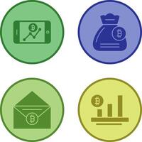 Line Chart and Money Bag Icon vector