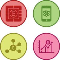 Bitcoin Chip and Mobile Icon vector