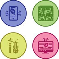 Smart Phone and Hydroponic Icon vector