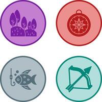 Forest and Compass Icon vector