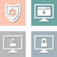 seguridad ajustes y descargar página web icono vector