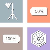 light stand and half battery Icon vector