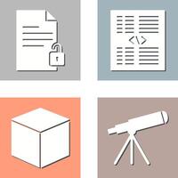 unlock document and piece of code Icon vector