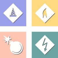 under construction and flammable material Icon vector