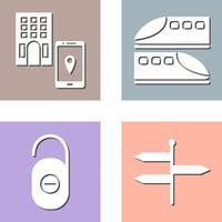 find hotel and train Icon vector