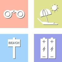 Binoculars and beach Icon vector