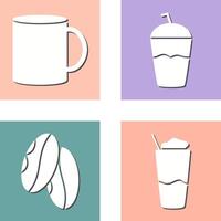 café jarra y frapé icono vector