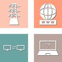 tower and world wide web Icon vector