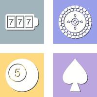 slot machine with sevens and roulette Icon vector