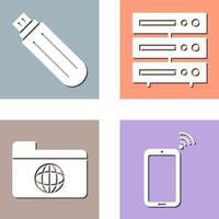 usb drive and server Icon vector