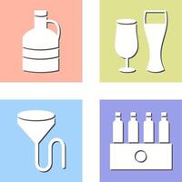 moon shine and beer glasses Icon vector