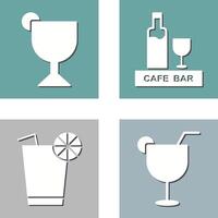 bebidas café y Jerez icono vector