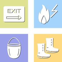 exit and electricity fire Icon vector