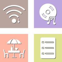 wifi sign and music cd Icon vector