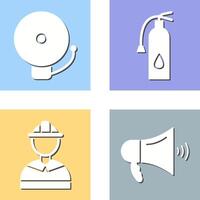 alarm and fire extinguisher Icon vector