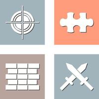 Target and Puzzle Piece Icon vector