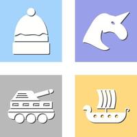 Warm Cap and Unicorn Icon vector