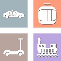 Police Car and Cable Car Icon vector