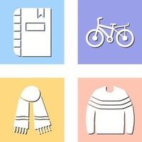 diario y bicicleta icono vector
