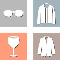 lentes y chaqueta icono vector