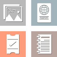 pictures and passport Icon vector
