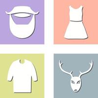 Beard and Moustache and Dress Icon vector