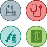 Stethoscope and Hospital Icon vector