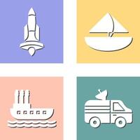 Rocket and Small Yacht Icon vector