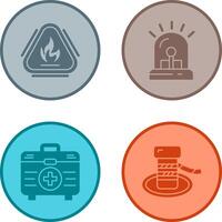 Caution Fire and Siren Icon vector