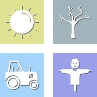 Sun and Tree Icon vector