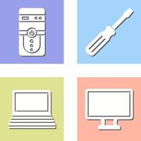 Cpu and Screw driver Icon vector