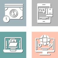Time is Mony and Faq Icon vector