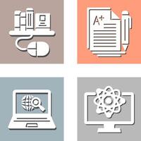 Digital Library and Essay Icon vector