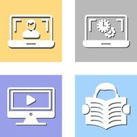 Flex Time and Online Lesson Icon vector