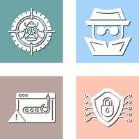 Bug Target and Hacker Icon vector