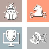 Bug and Trojan Icon vector