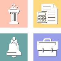 Podium and CalculatorSnack and Money Icon vector