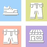 Zapatos y pantalones icono vector