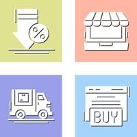 Discount and Online Shopping Icon vector