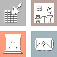 Brickwall and Bathroom Icon vector