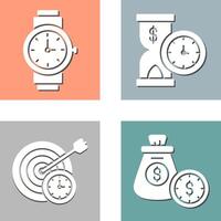 Wrist Watch and Time is Money Icon vector