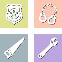 Police shield and Handcuff Icon vector