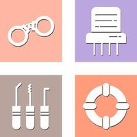 Handcuffs and Paper Shredder Icon vector