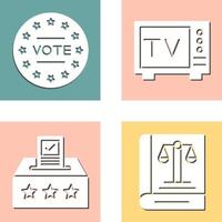 votar y televisión icono vector