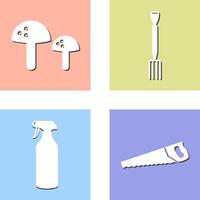 Mushrooms and Gardening Fork Icon vector